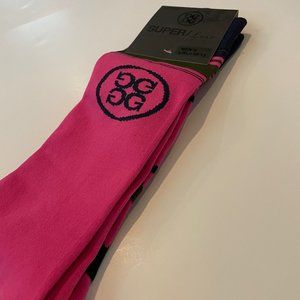 G/FORE Men's Raspberry Pink Blue Super Luxe Compression Golf Socks